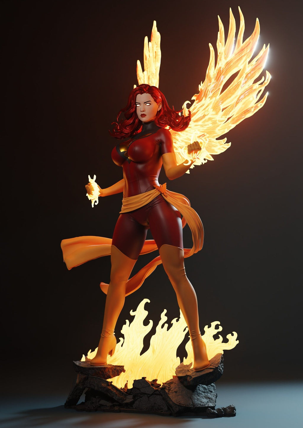 Jean Grey (Marvel) resin figure by Abe3D — studio render 6