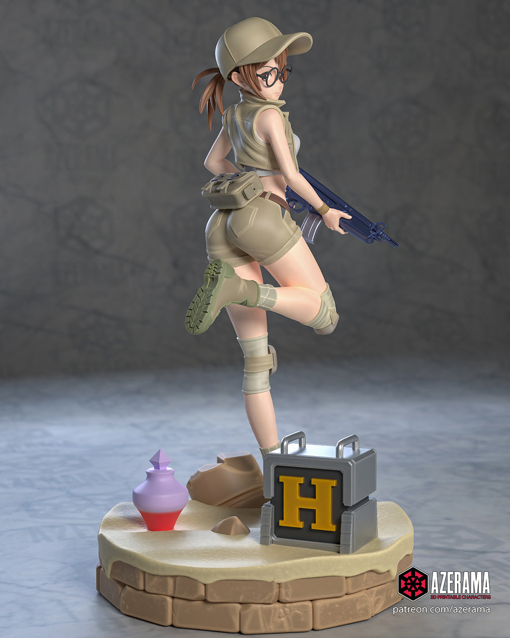 Fio Germi (Metal Slug) resin figure by Azerama — studio render 5
