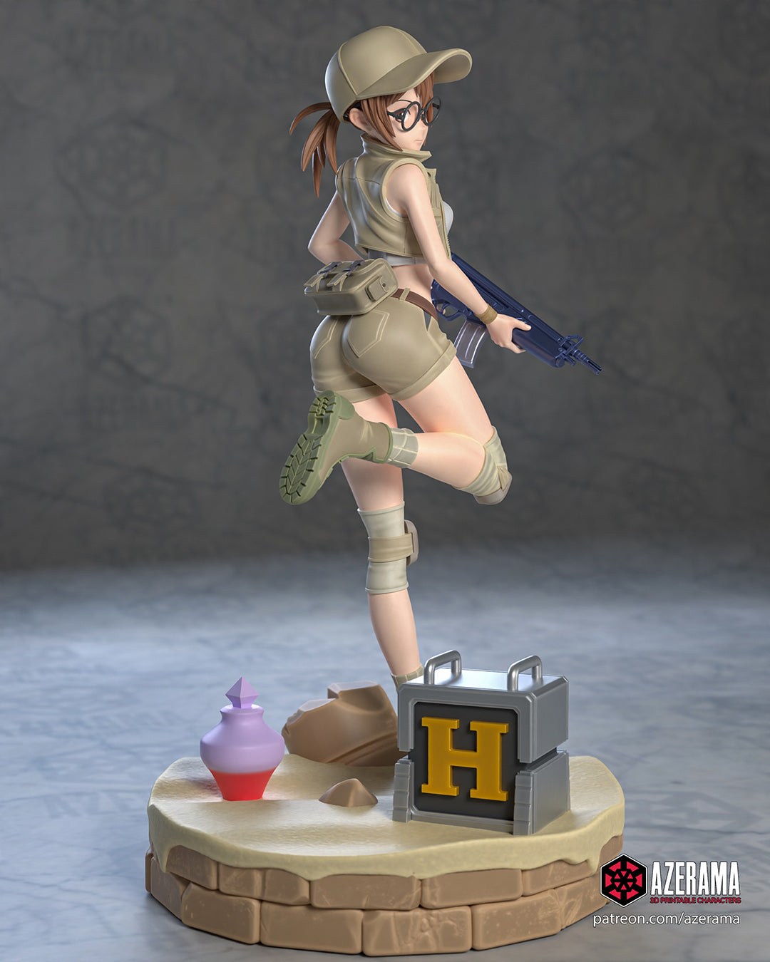 Fio Germi (Metal Slug) resin figure by Azerama — studio render 5