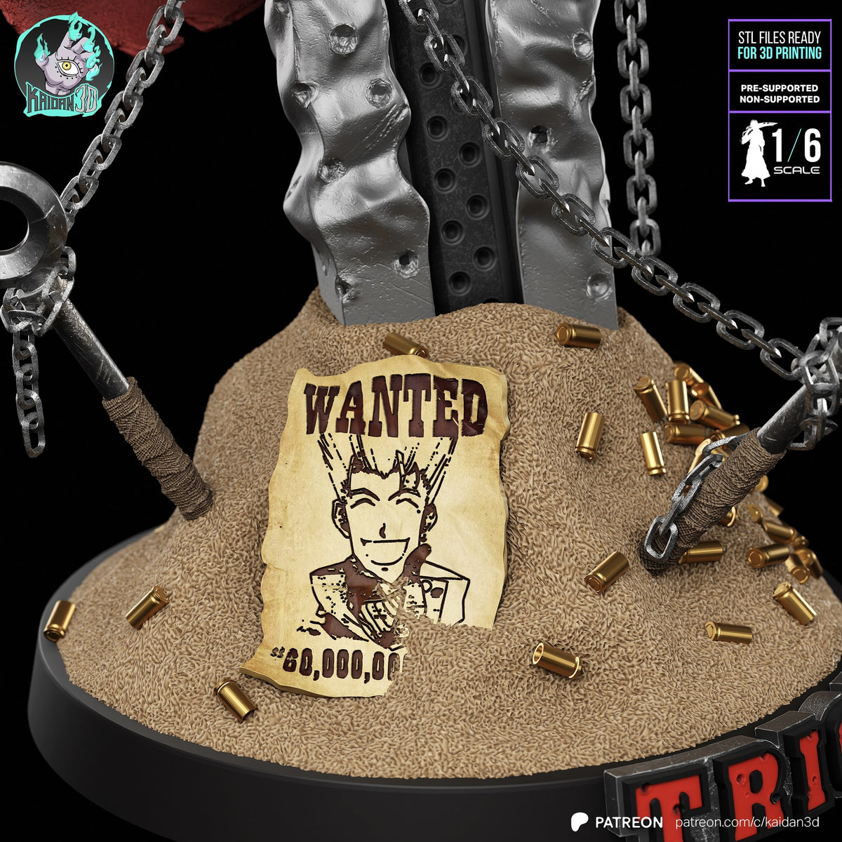 Vash the Stampede (Trigun) resin figure by Kaidan 3D — studio render 6