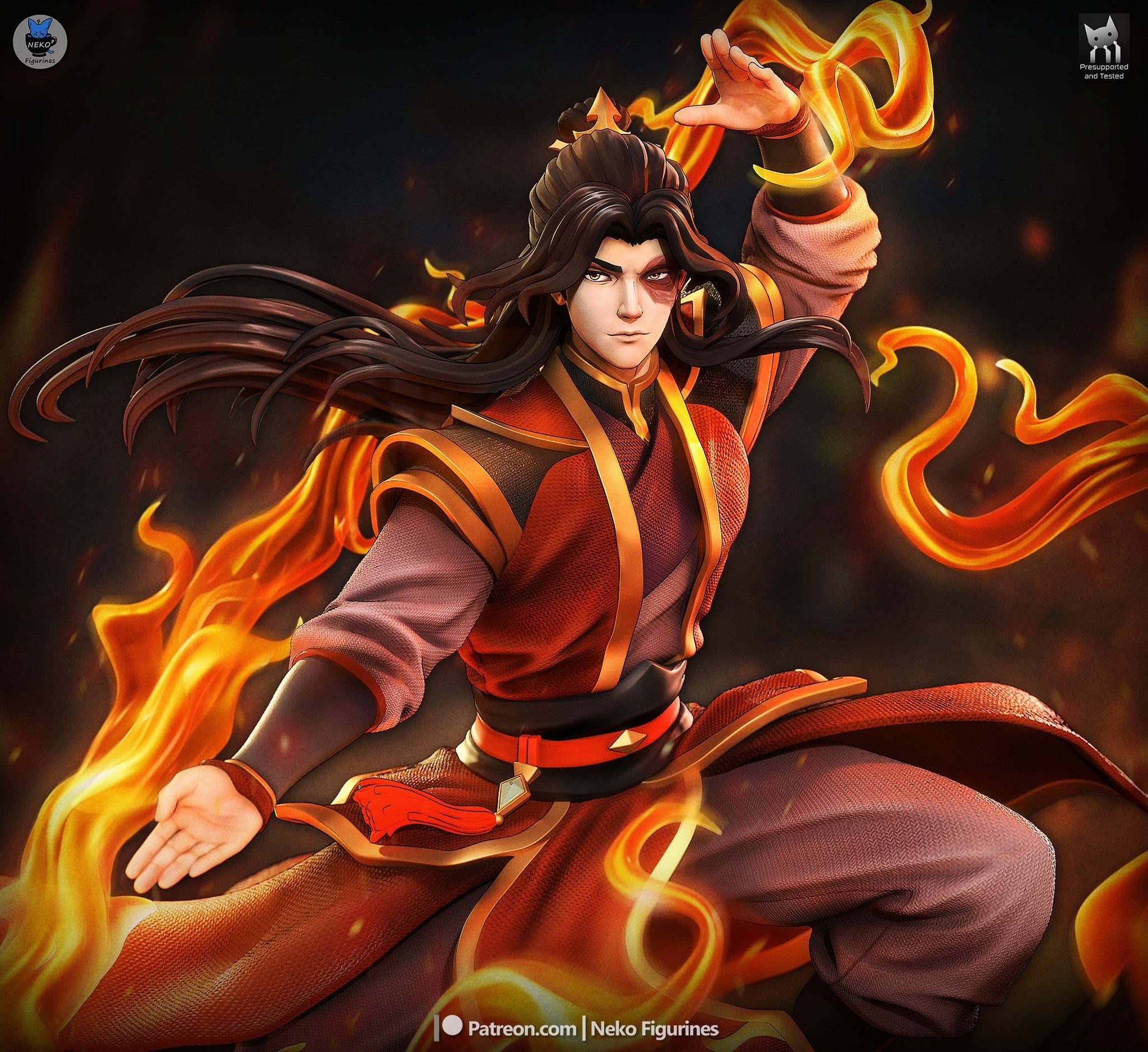 Zuko (Avatar The Last Airbender) resin figure by Neko Figurines — studio render 1
