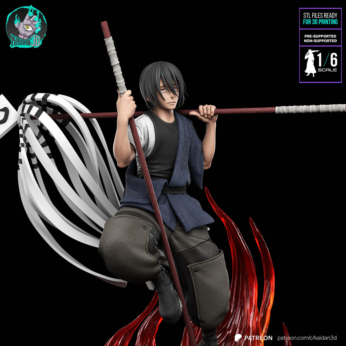 Benimaru Shinmon (Fire Force) resin figure by Kaidan 3D — studio render 5
