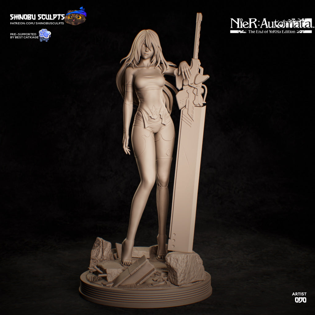 A2 (NieR Automata) resin figure by Shinobu Sculpts — studio render 5