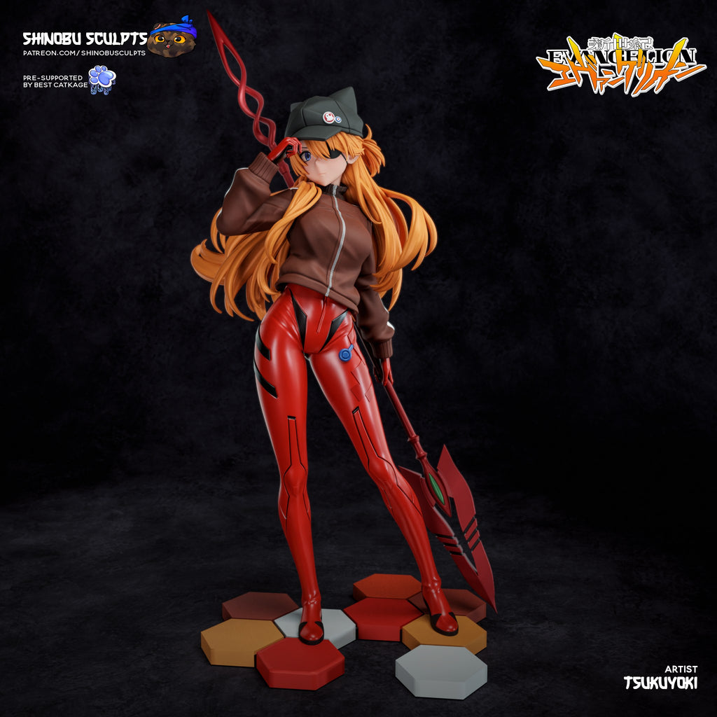 Asuka Langley (Evangelion) resin figure by Shinobu Sculpts — studio render 2