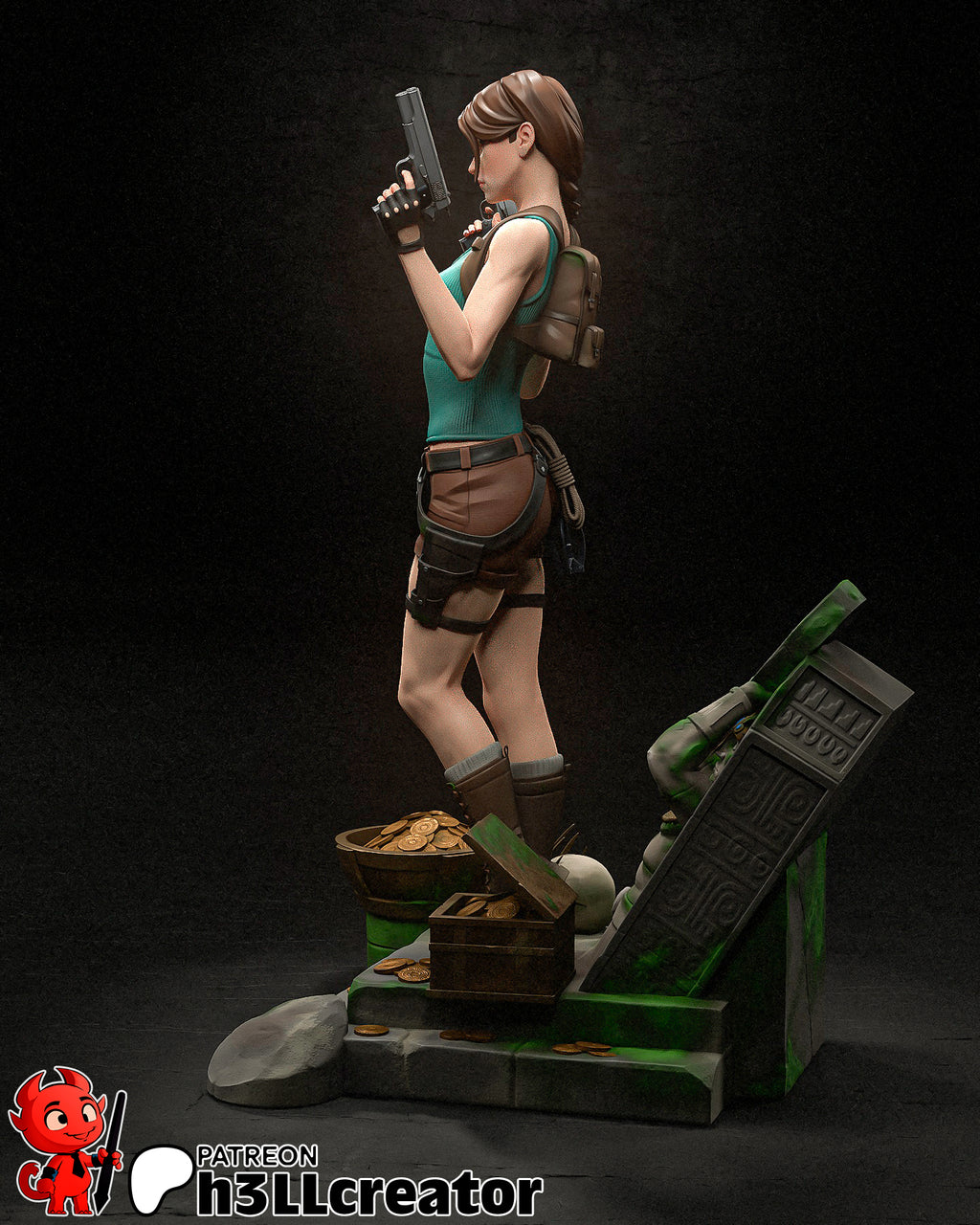 Lara Croft (Tomb Raider) resin figure by h3LLcreator — studio render 6