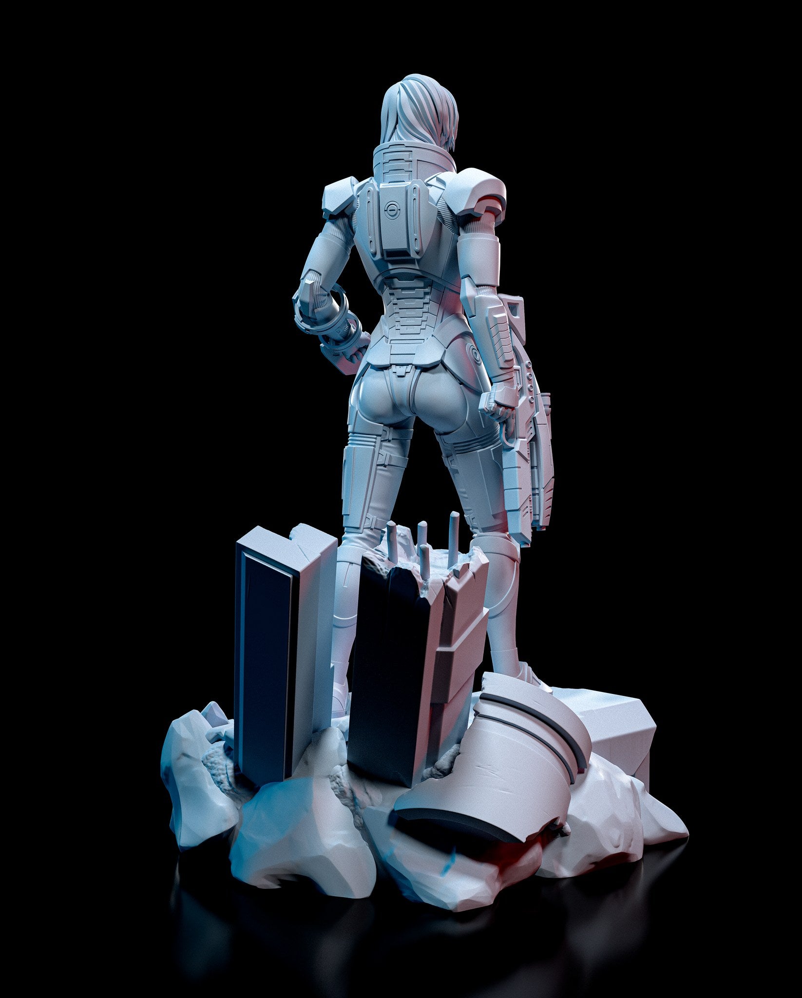 Commander Shepard (Mass Effect) resin figure by h3LLcreator — studio render 5