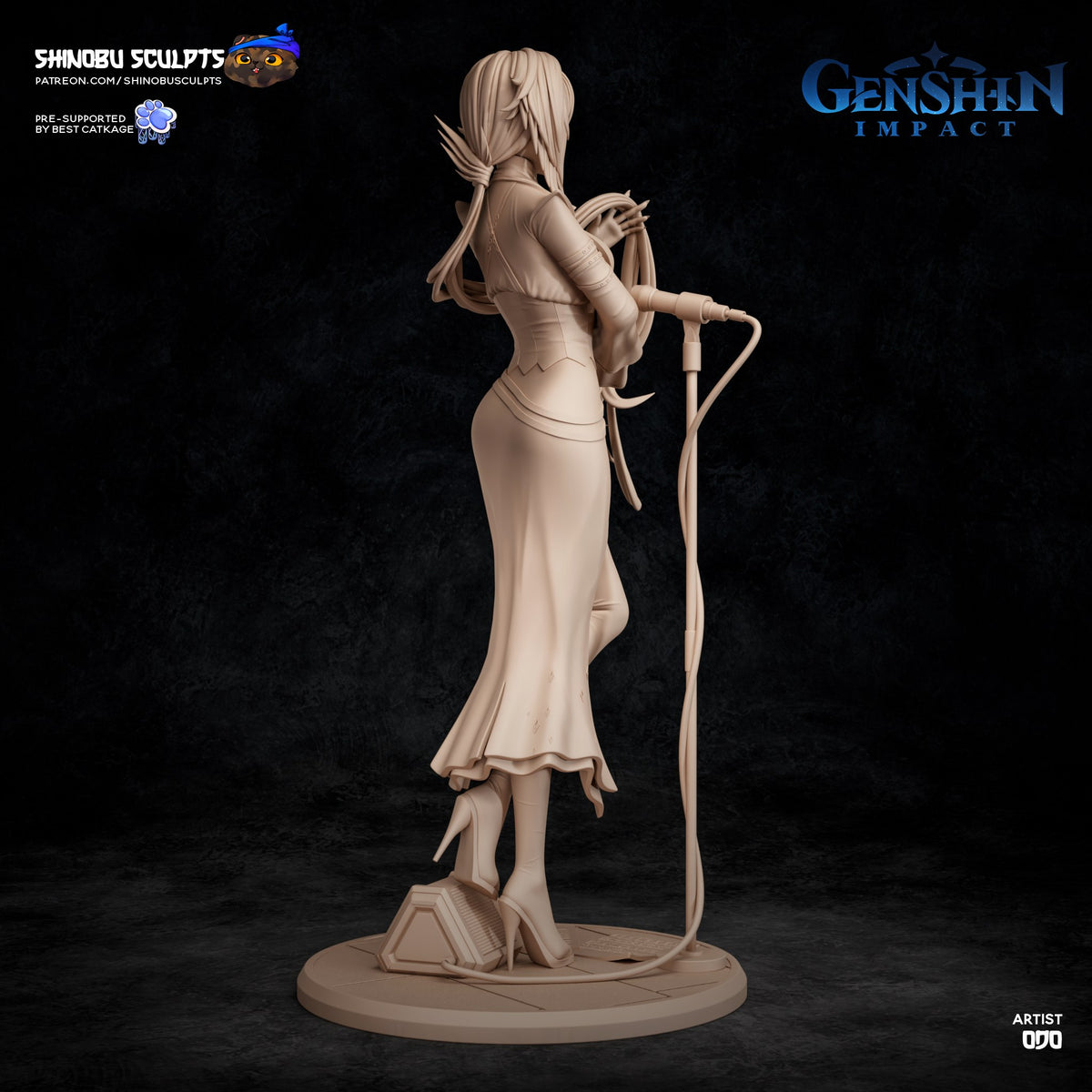 Arlecchino (Genshin Impact) resin figure by Shinobu Sculpts — studio render 6