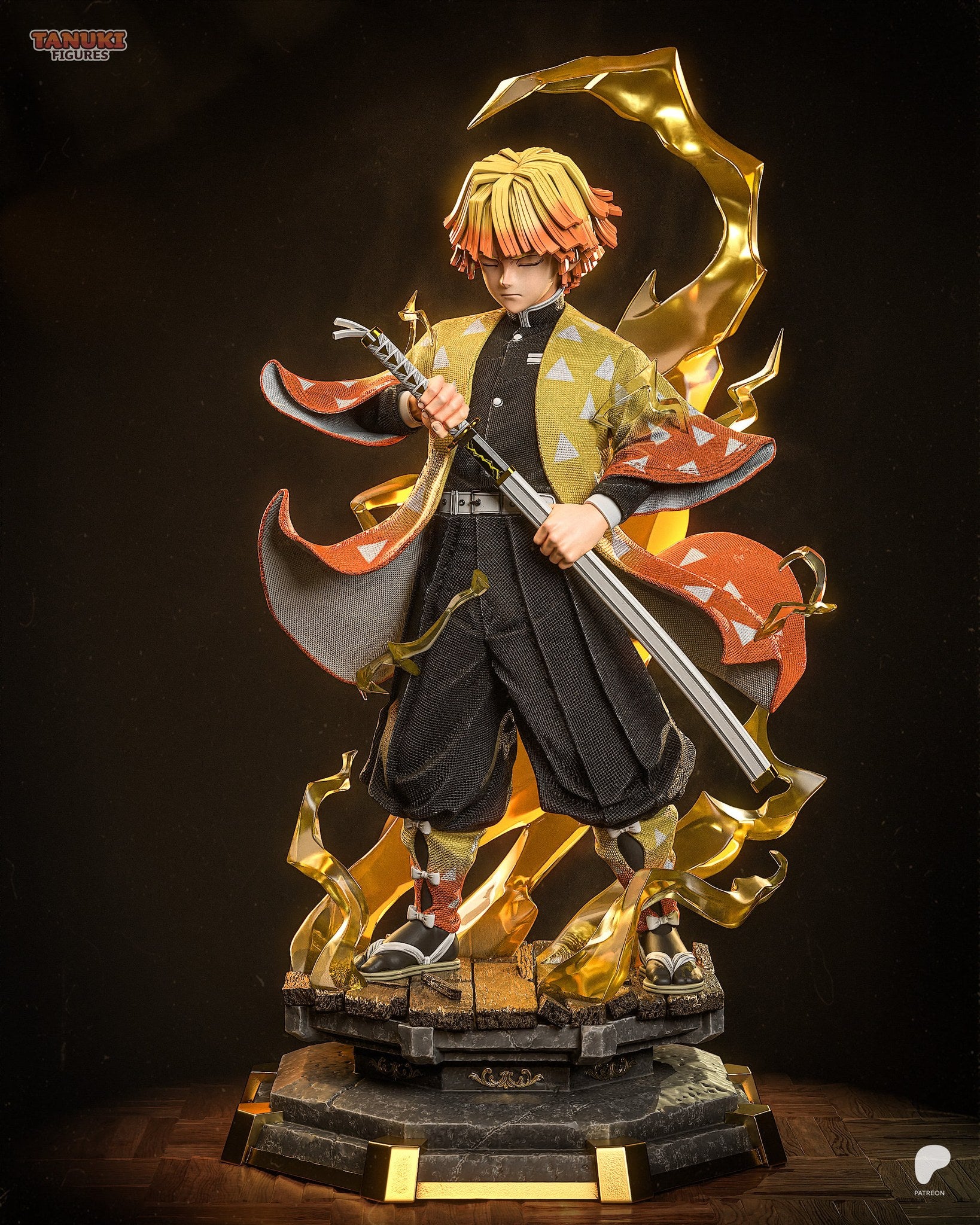 Zenitsu Agatsuma (Demon Slayer) resin figure by Tanuki Figures — studio render 1