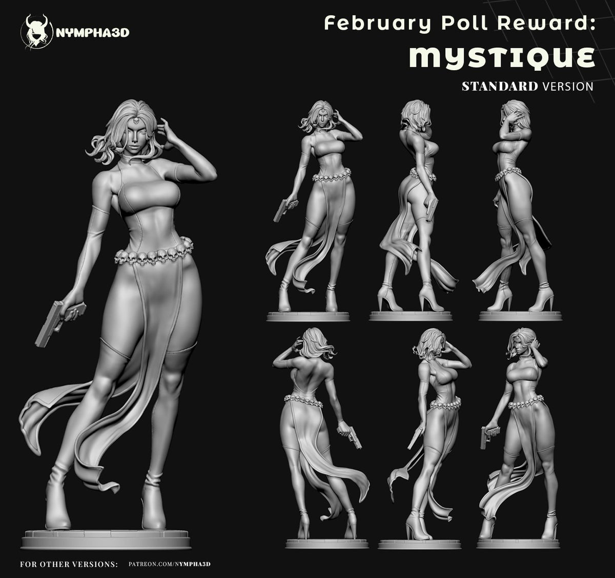 Mystique (Marvel Comics) resin figure by Nympha — studio render 6