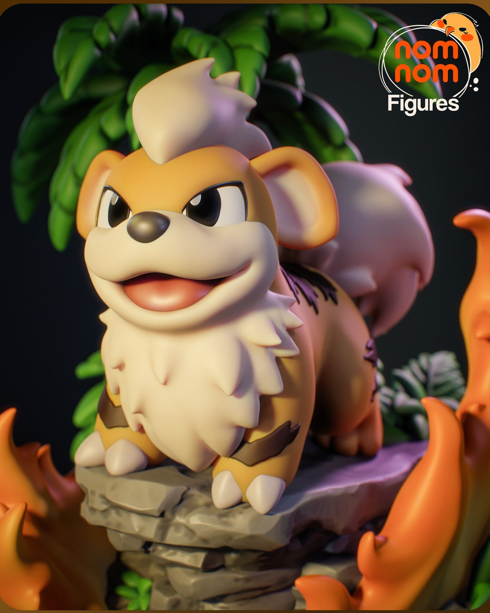 Growlithe Pokemon Chibi resin figure by NomNom Figures — studio preview 1