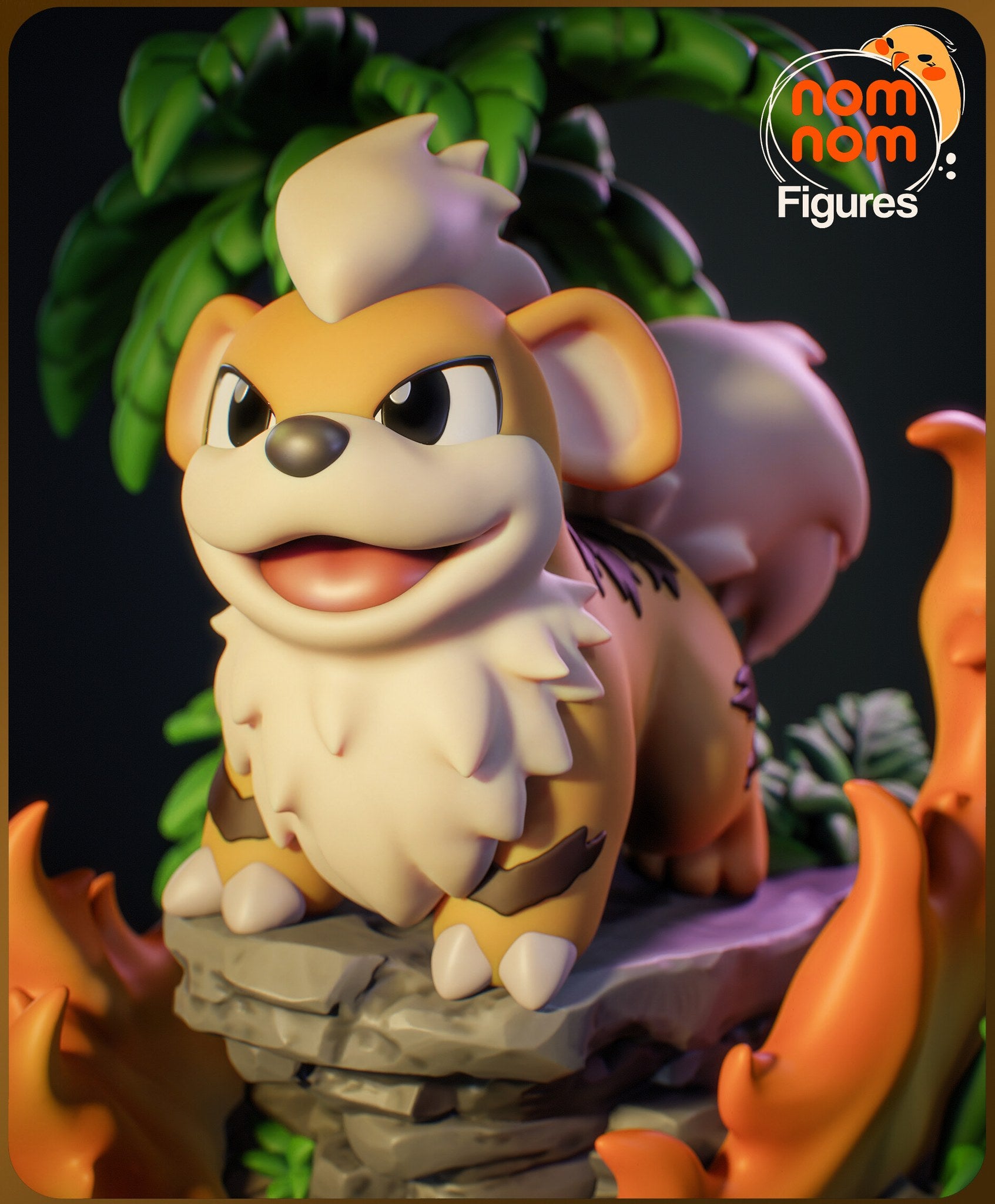 Growlithe Pokemon Chibi resin figure by NomNom Figures — studio preview 1