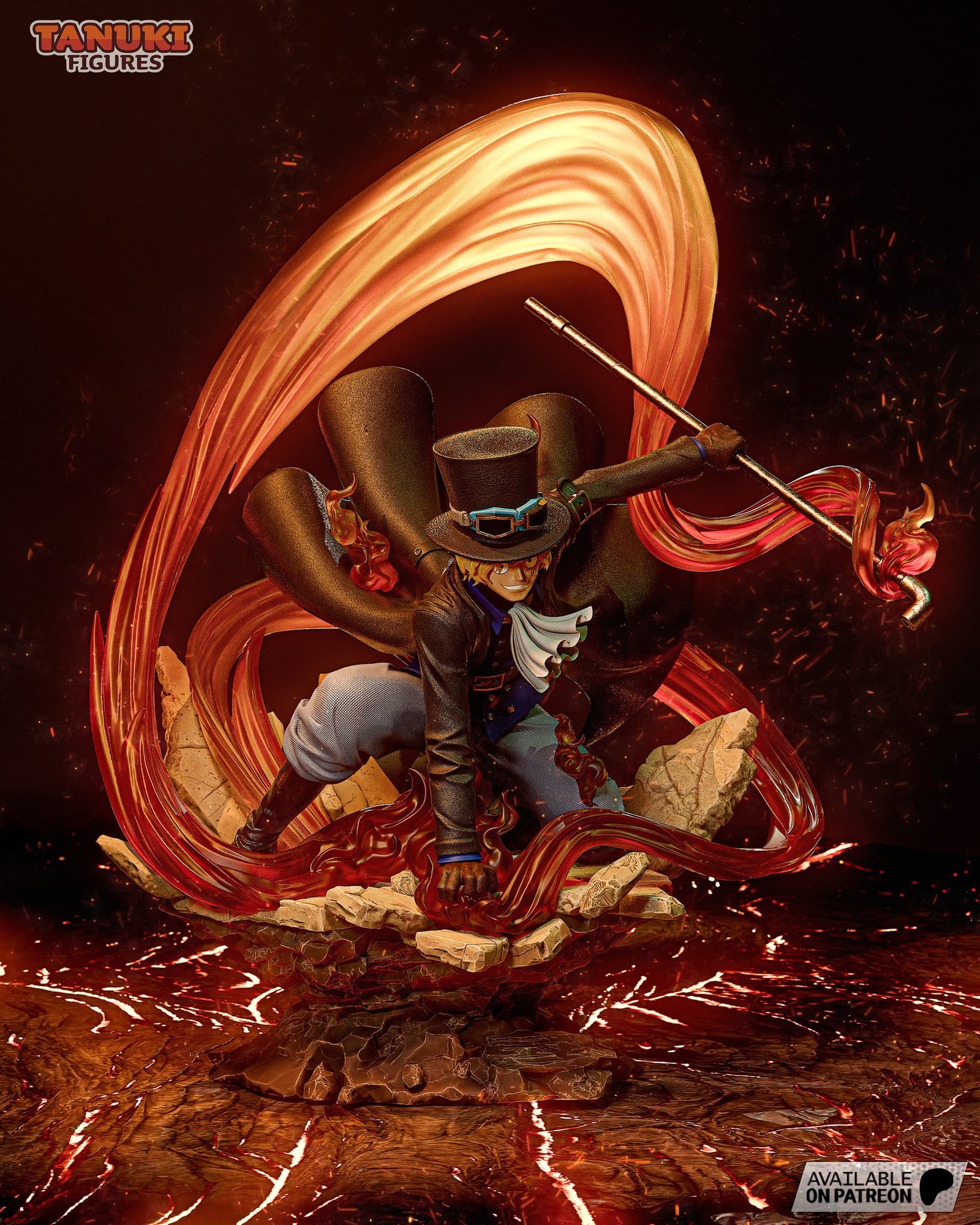 Sabo (One Piece) resin figure by Tanuki Figures — studio render 1