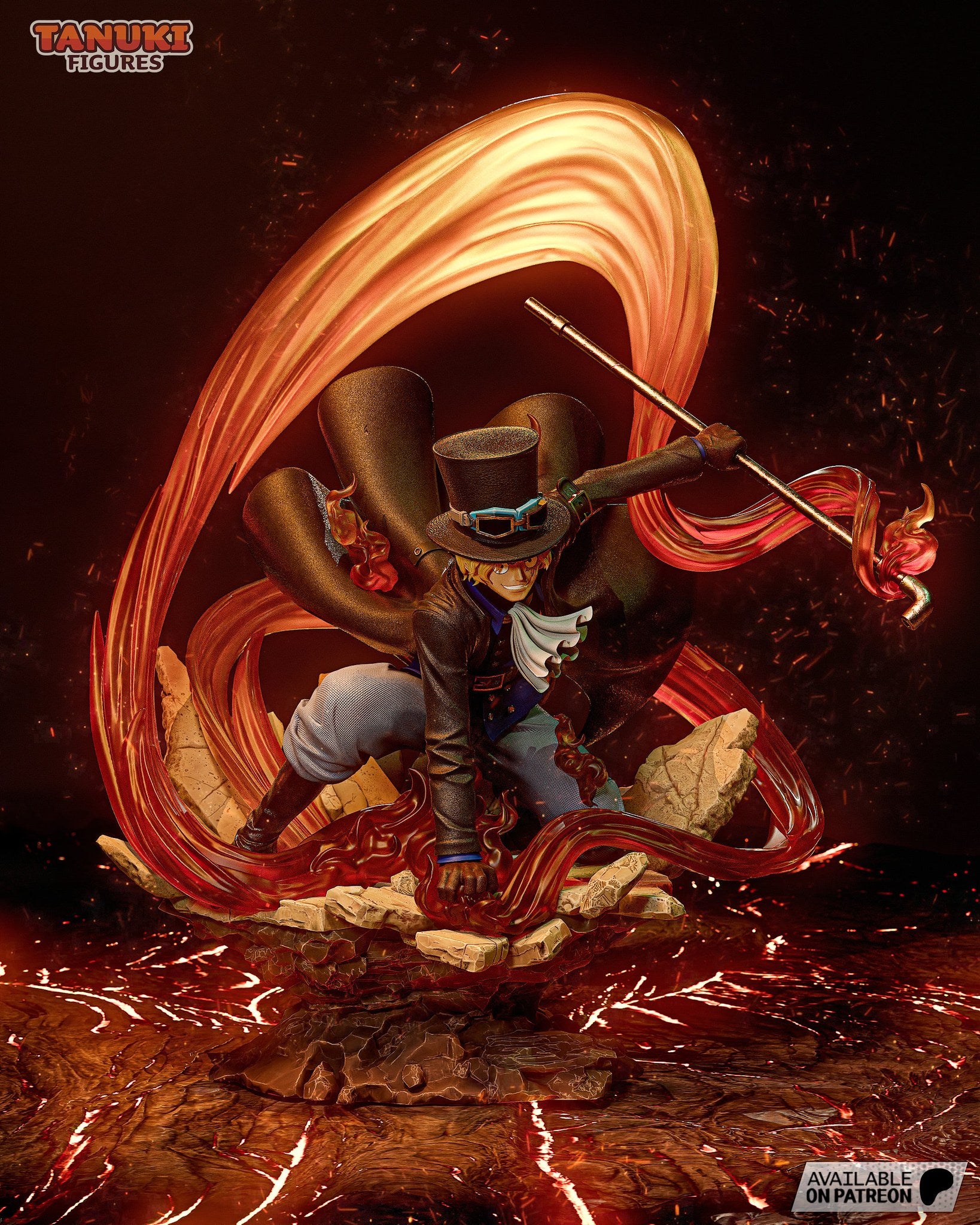 Sabo (One Piece) resin figure by Tanuki Figures — studio render 1
