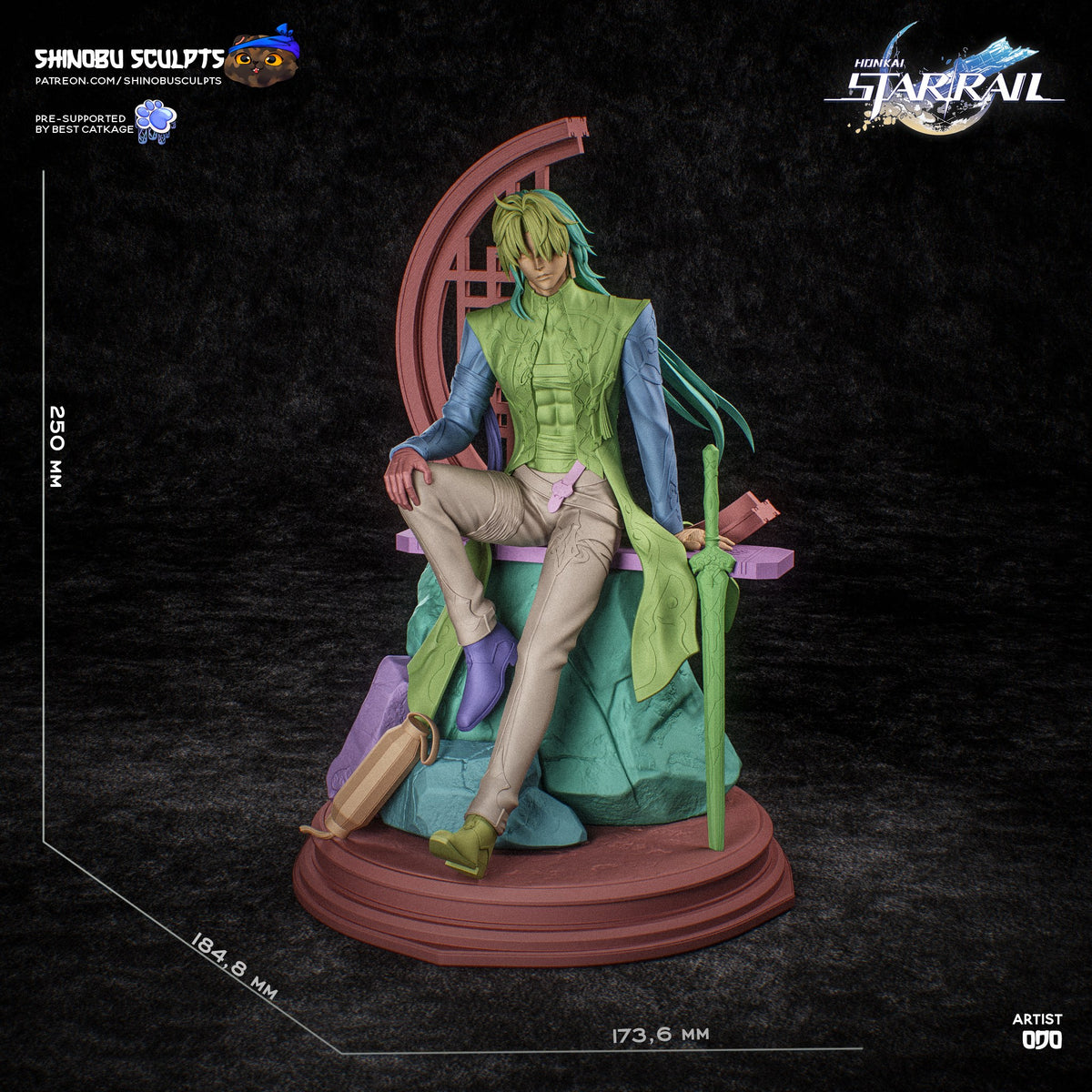 Blade (Honkai Star Rail) resin figure by Shinobu Sculpts — studio render 8