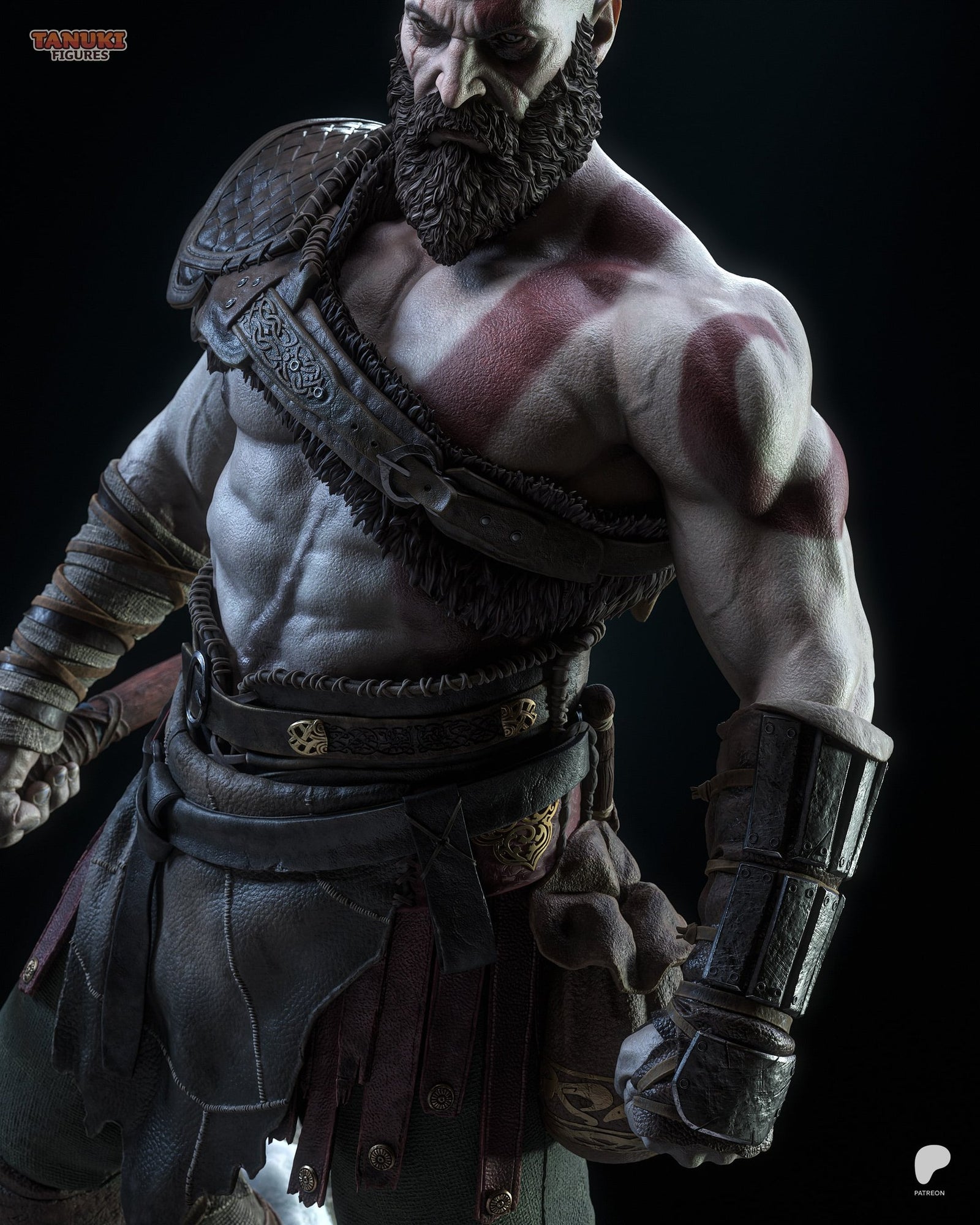 Kratos (God of War) resin figure by Tanuki Figures — studio render 5