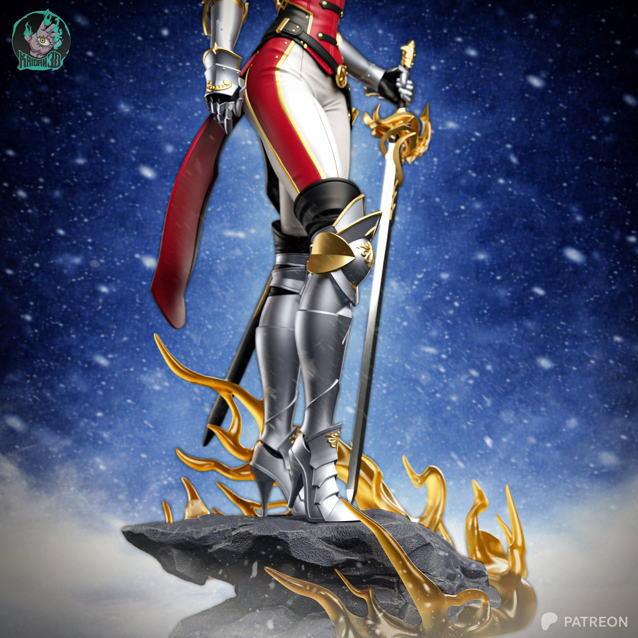 Cha Hae-In (Solo Leveling) resin figure by Kaidan 3D — studio render 3