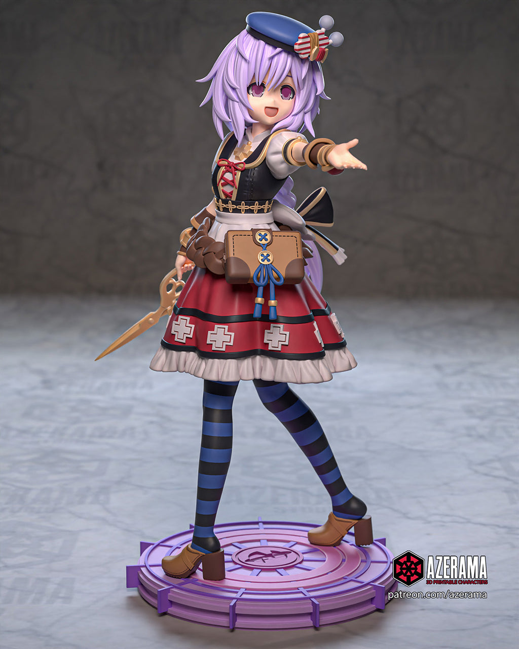 Plutia (Hyperdimension Neptunia) resin figure by Azerama — studio render 1
