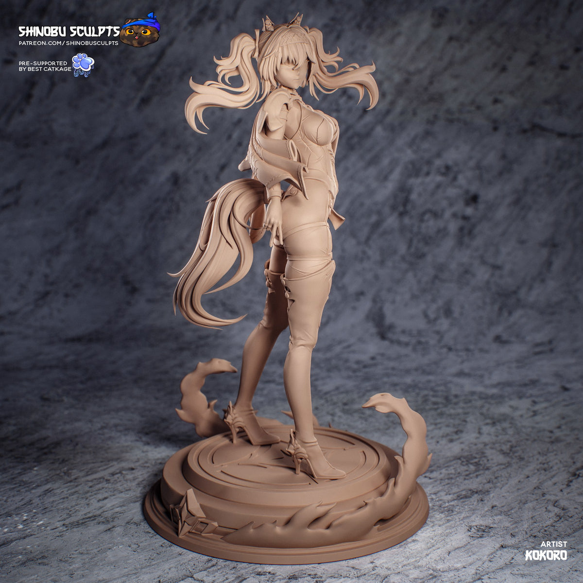Lupa (Wuthering Waves) resin figure by Shinobu Sculpts — studio render 5
