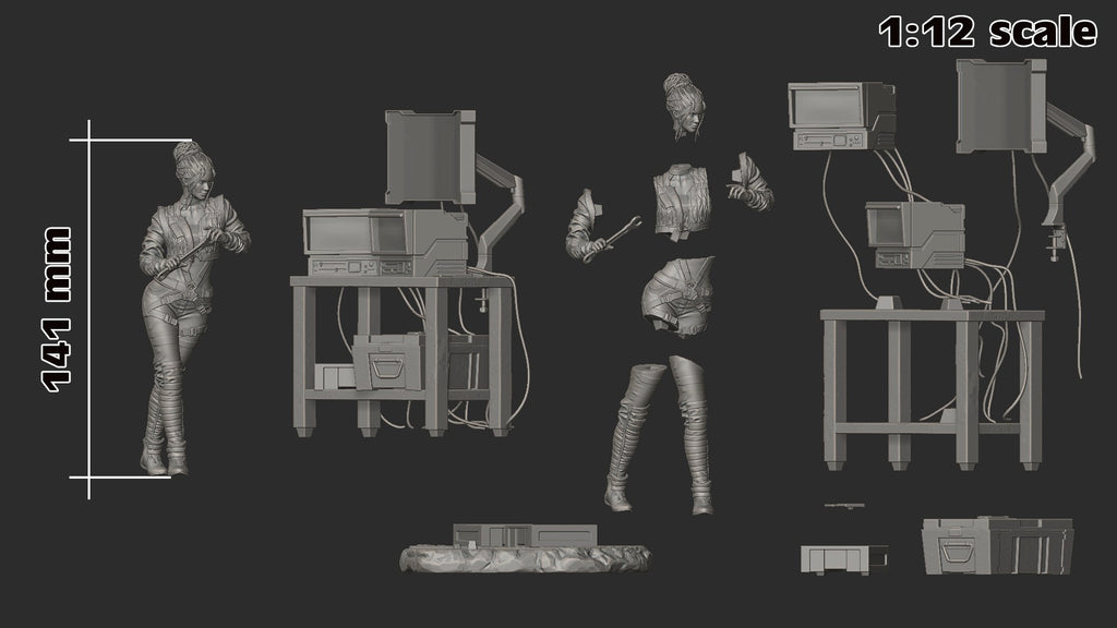 Panam Palmer (Cyberpunk 2077) resin figure by h3LLcreator — studio render 8