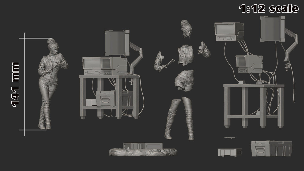 Panam Palmer (Cyberpunk 2077) resin figure by h3LLcreator — studio render 8