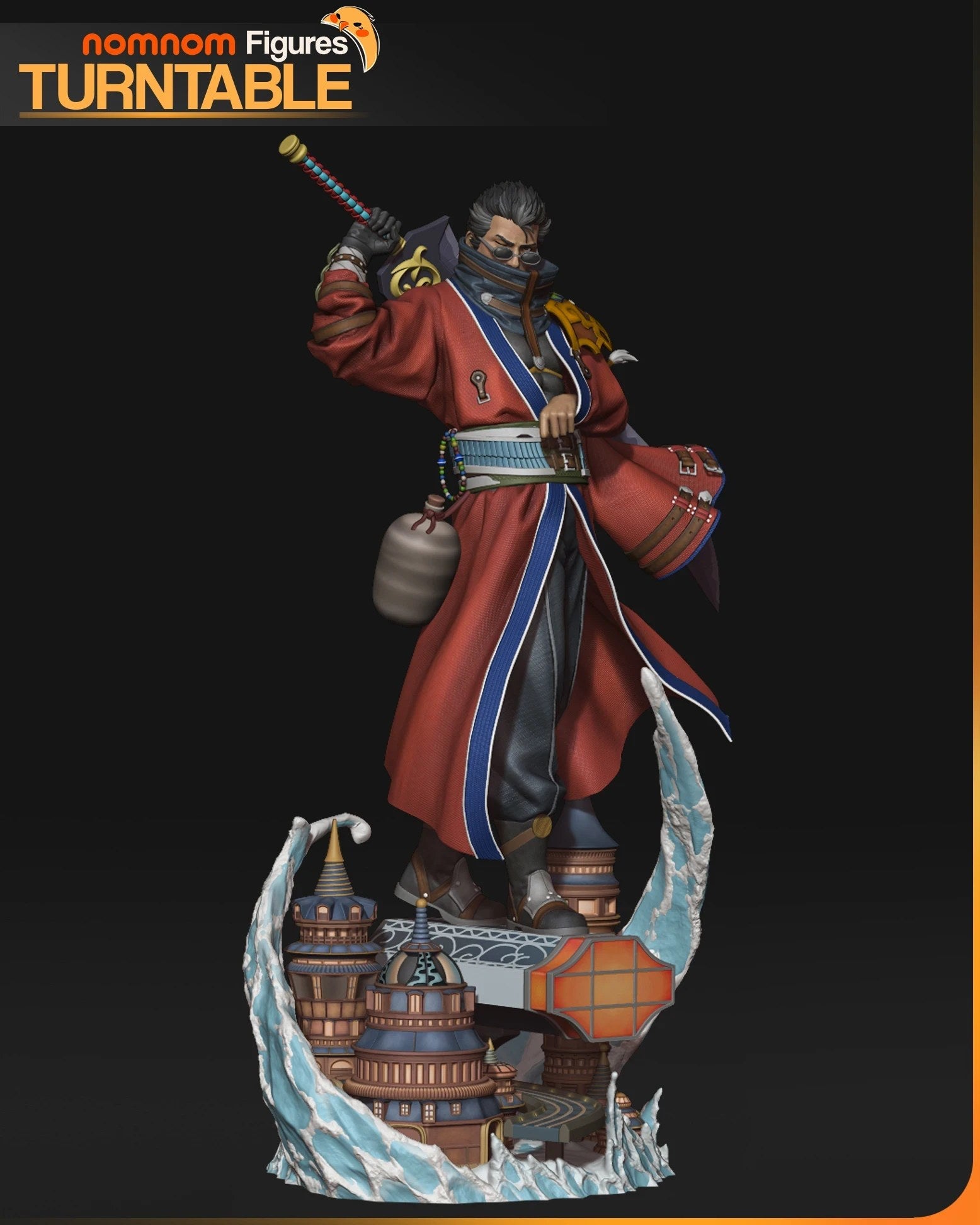 Auron Final Fantasy resin figure by NomNom Figures — studio preview 5