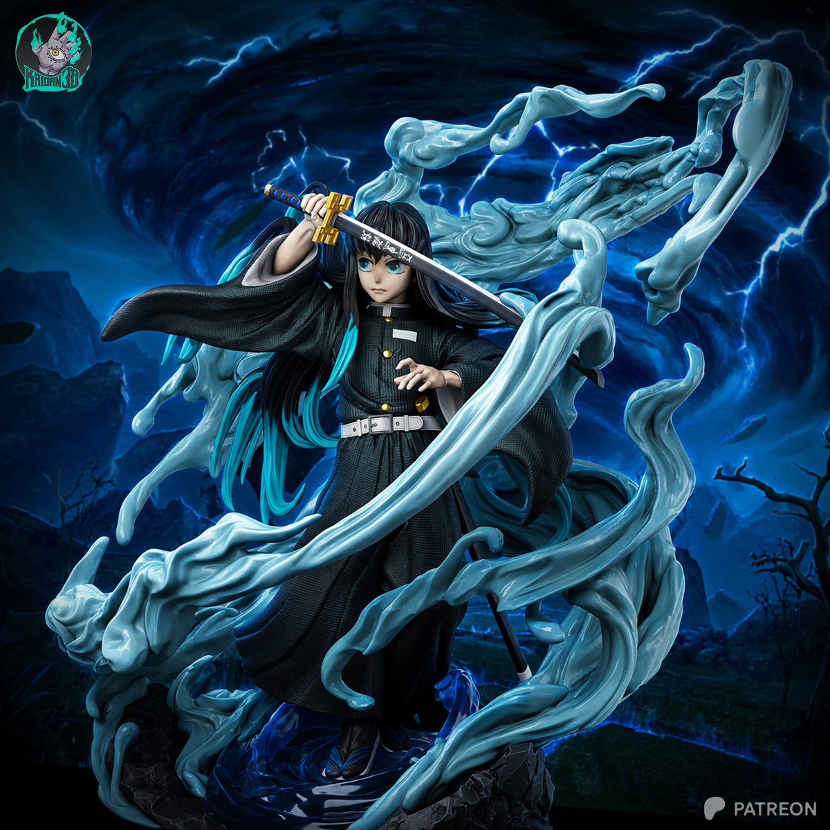 Muichiro Tokito (Demon Slayer) resin figure by Kaidan 3D — studio render 3