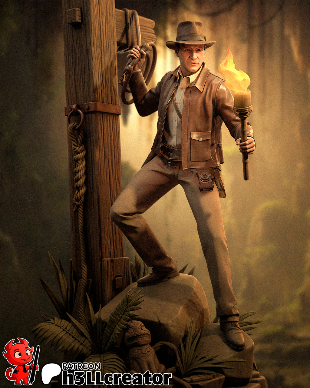 Indiana Jones (Indiana Jones) resin figure by h3LLcreator — studio render 1