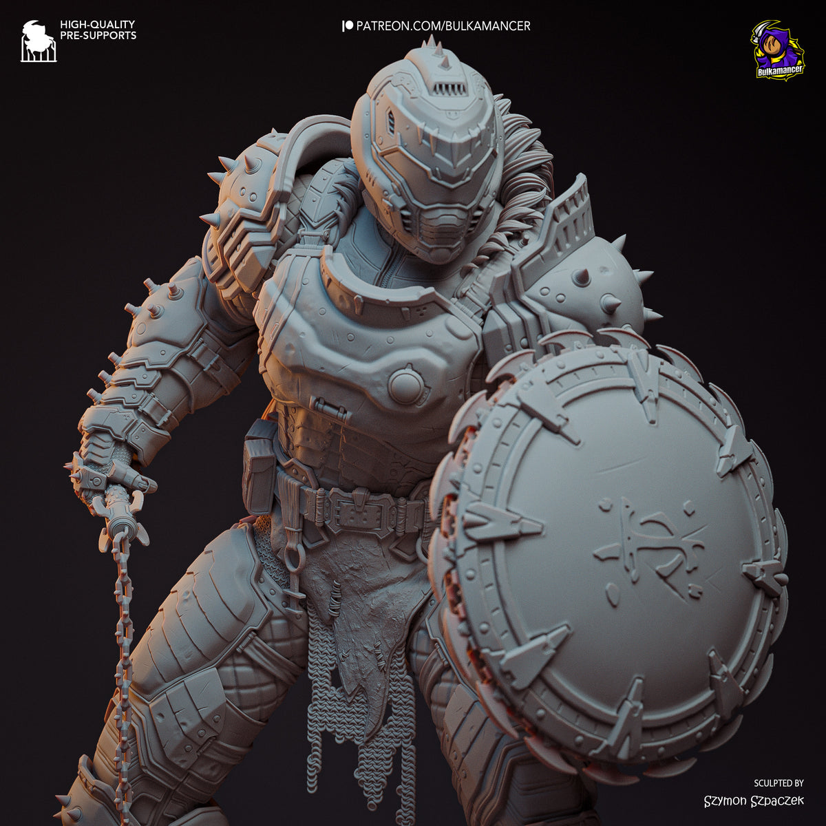 Doom Slayer (Doom) resin figure by Bulkamancer — studio render 13