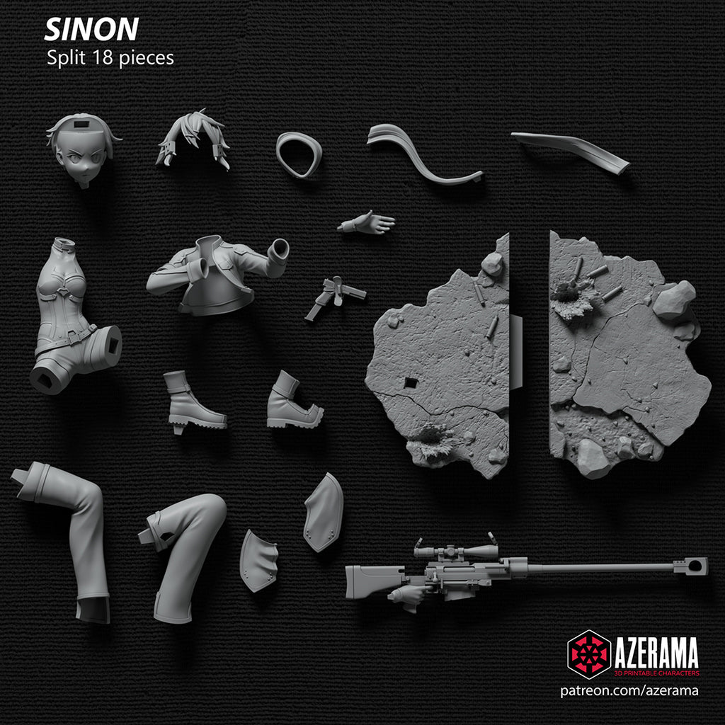 Sinon (Sword Art Online) resin figure by Azerama — studio render 4