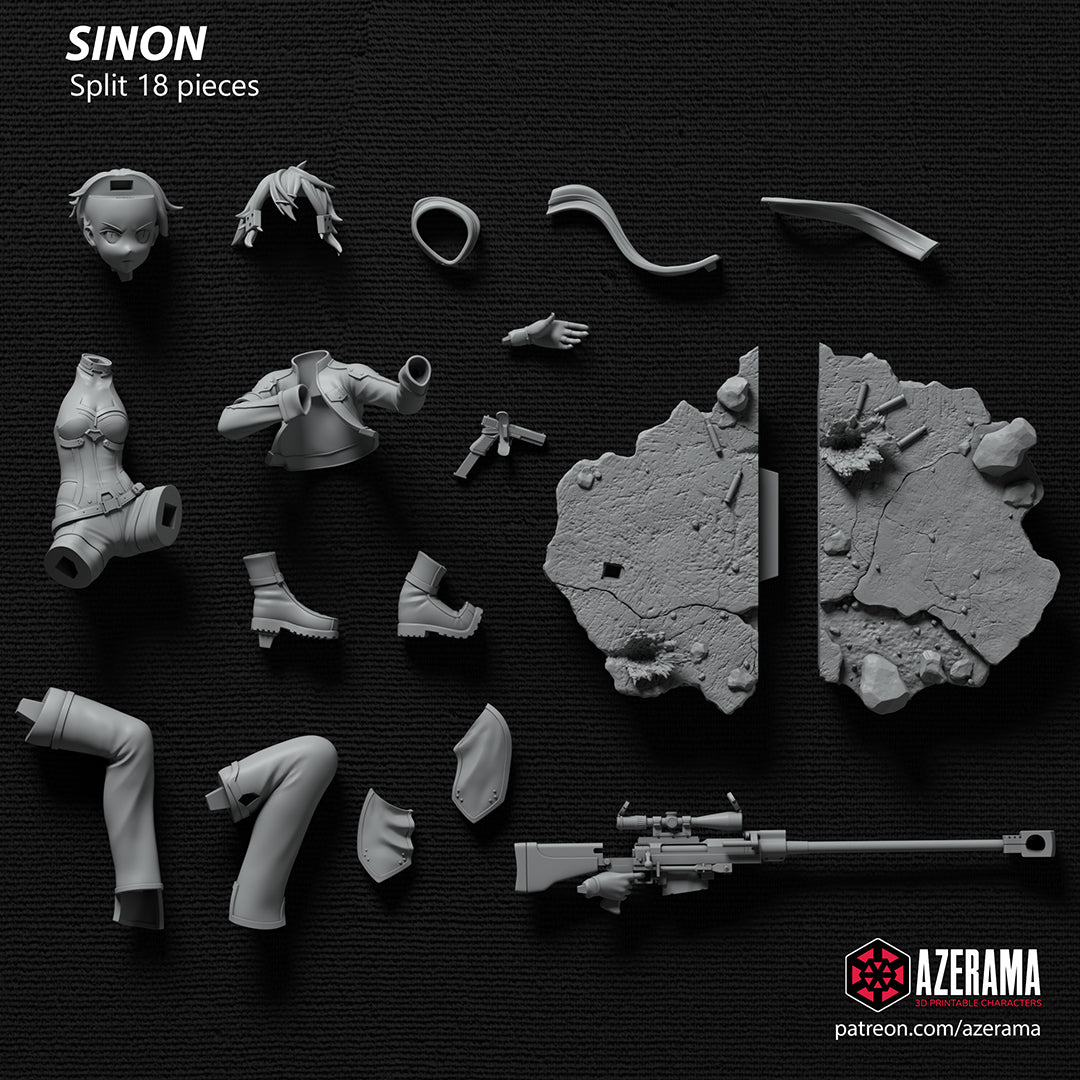 Sinon (Sword Art Online) resin figure by Azerama — studio render 4