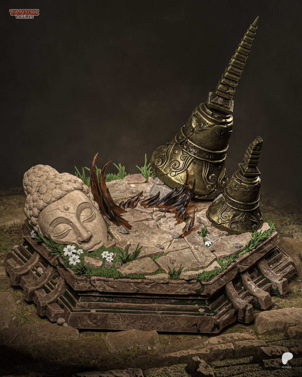Sagat (Street Fighter) resin figure by Tanuki Figures — studio render 7
