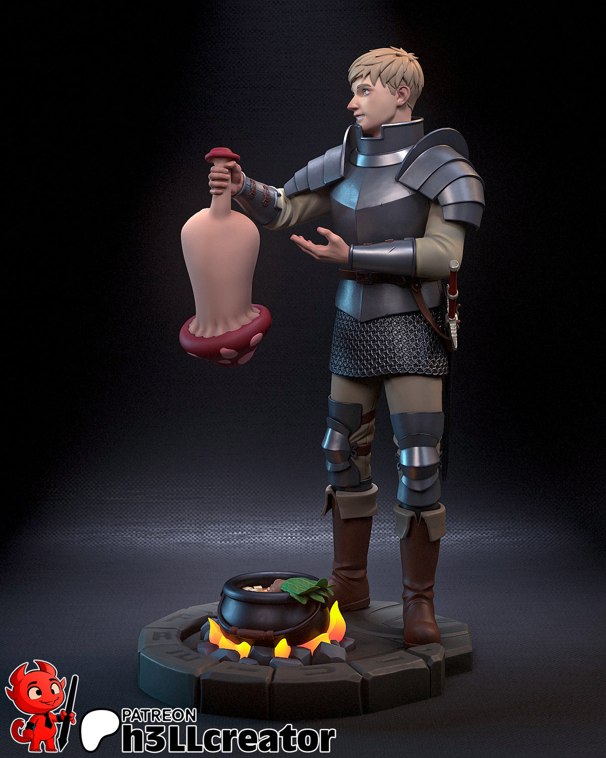 Laios Touden (Delicious in Dungeon) resin figure by h3LLcreator — studio render 3