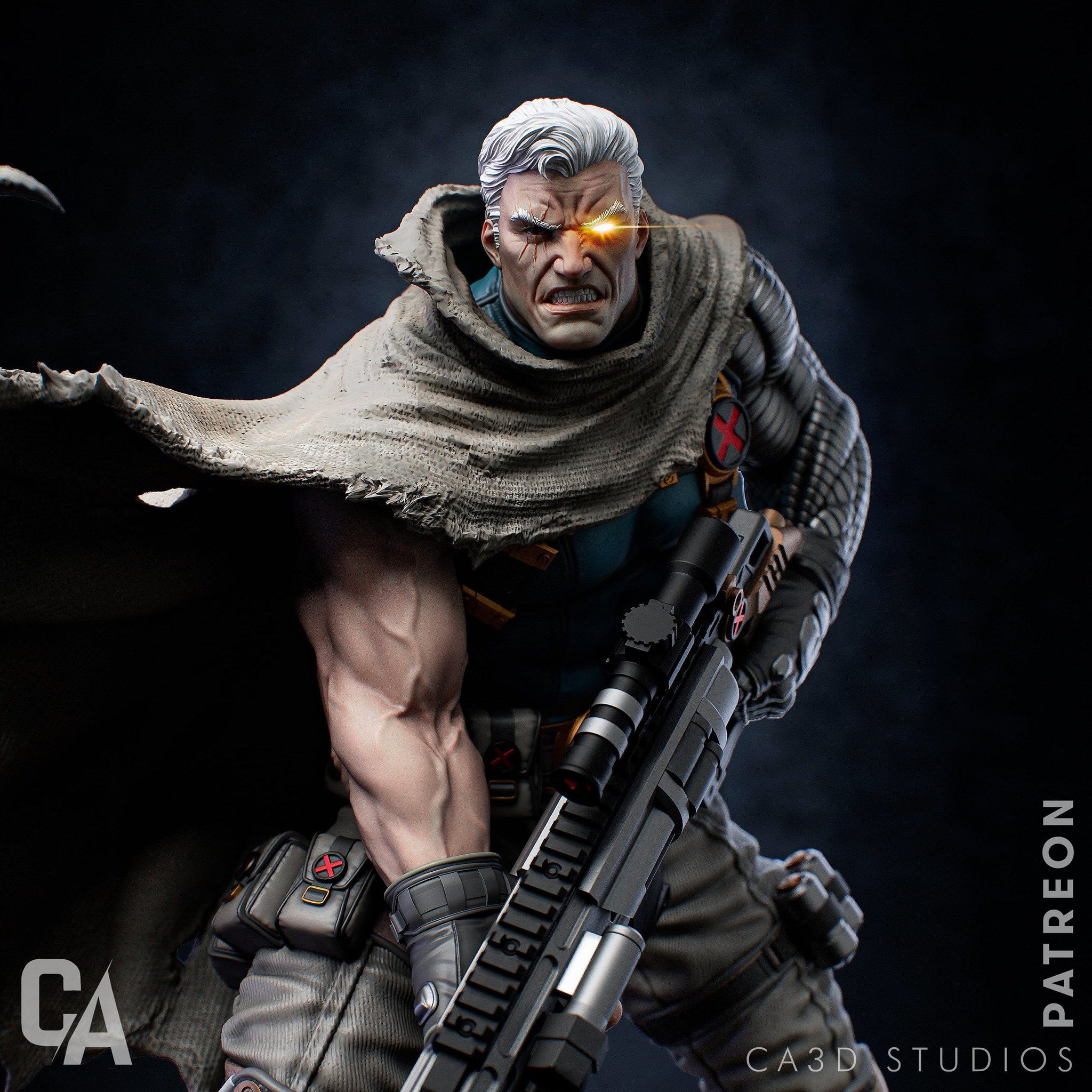 Cable Marvel resin figure by CA 3D Studios — studio preview 1