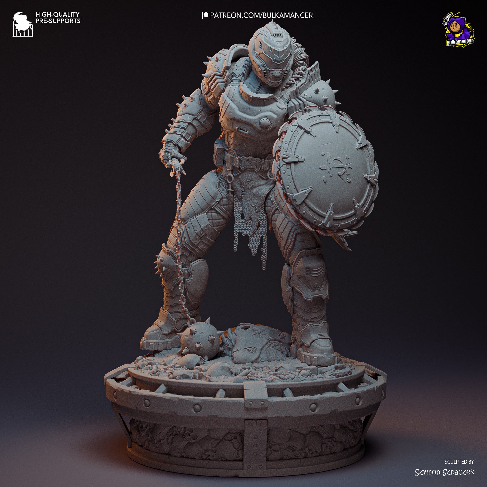 Doom Slayer (Doom) resin figure by Bulkamancer — studio render 14