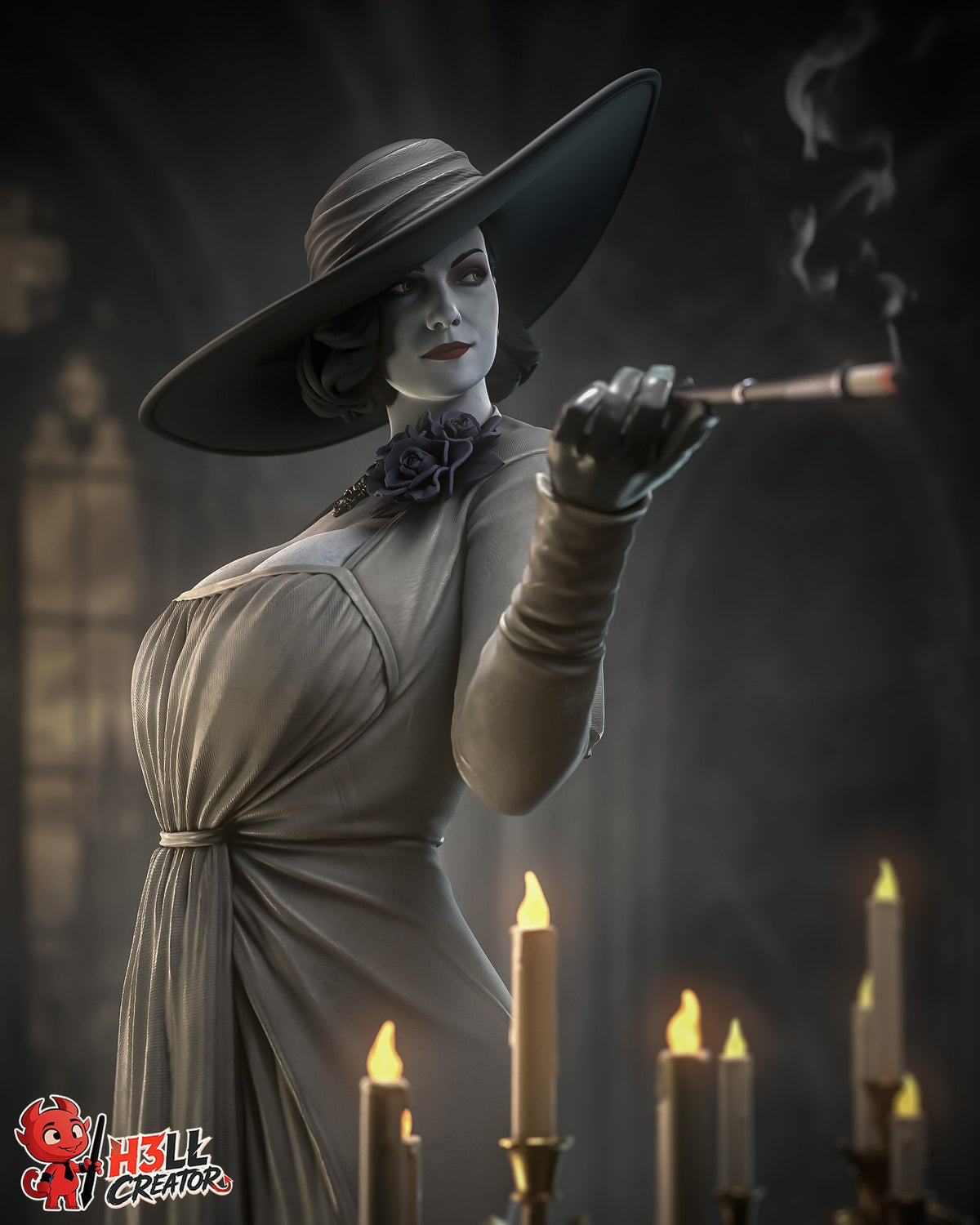 Alcina Dimitrescu (Resident Evil) resin figure by h3LLcreator — studio render 6