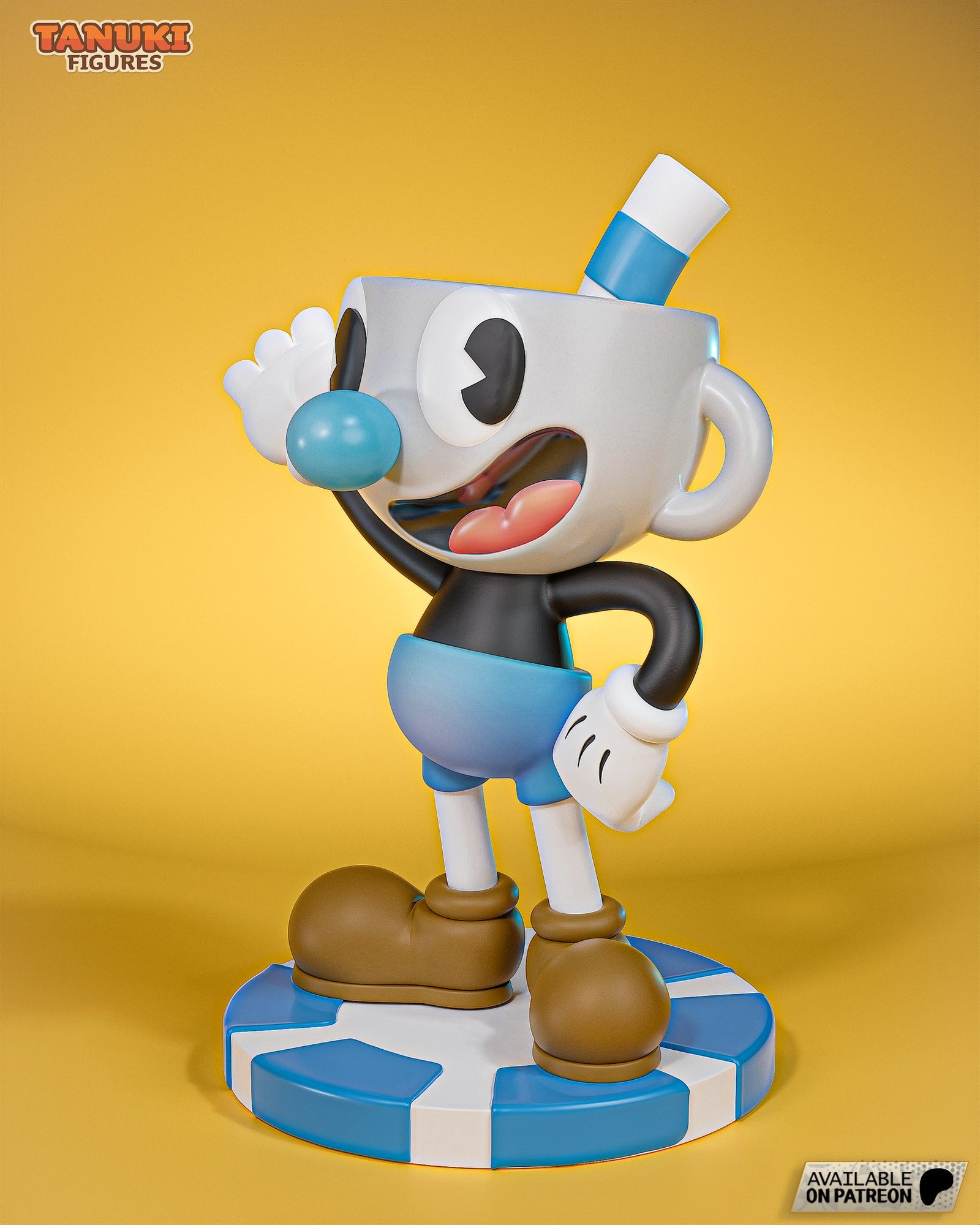 Mugman (Cuphead) resin figure by Tanuki Figures — studio render 2