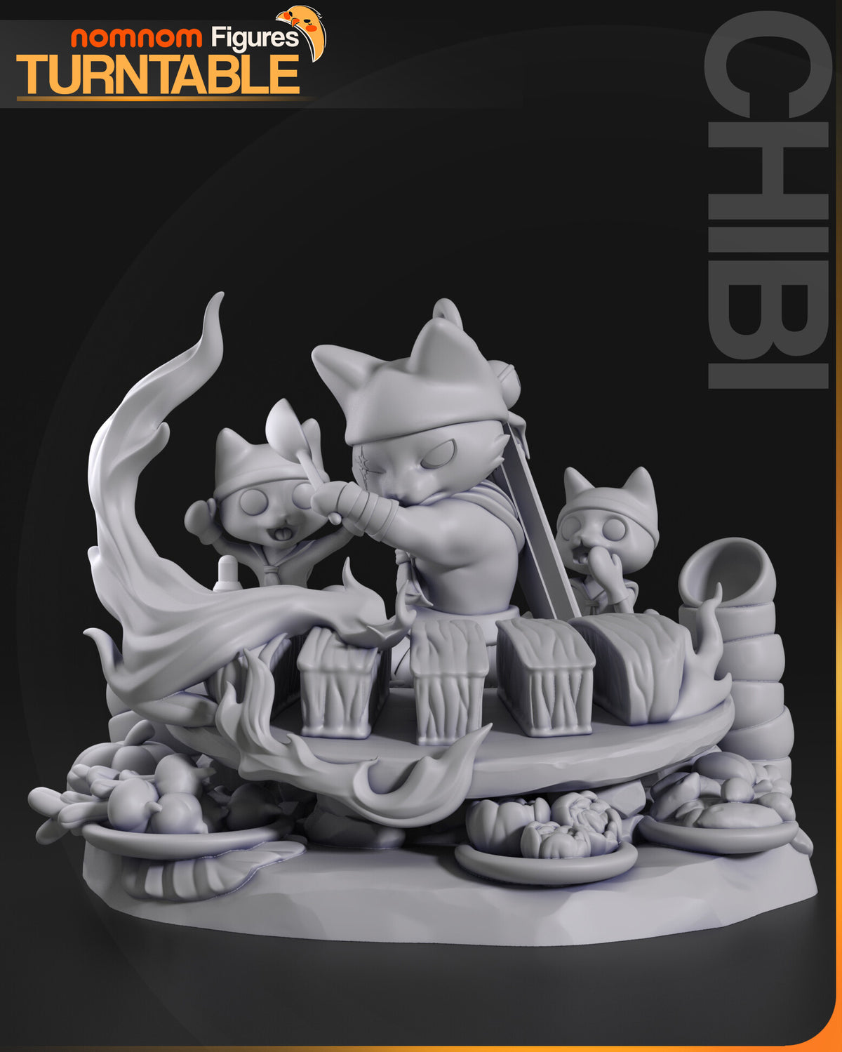 Meowscular Chef — studio render 3