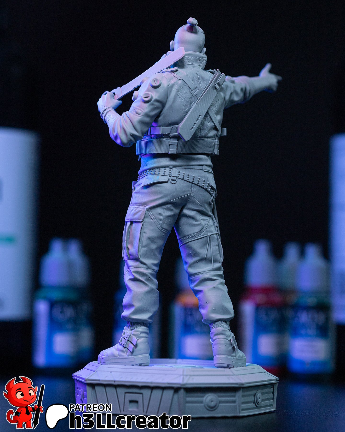 Jackie Welles (Cyberpunk 2077) resin figure by h3LLcreator — studio render 5