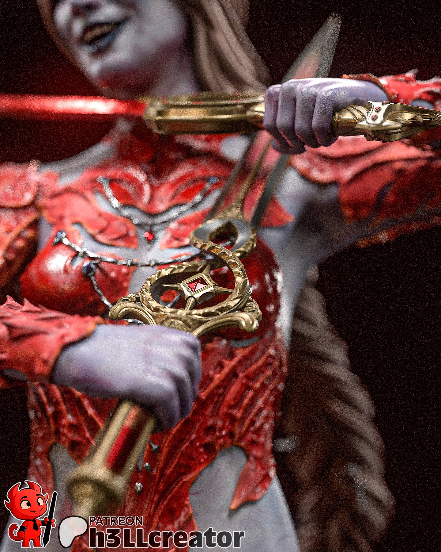 Orin the Red (Baldur's Gate) resin figure by h3LLcreator — studio render 4