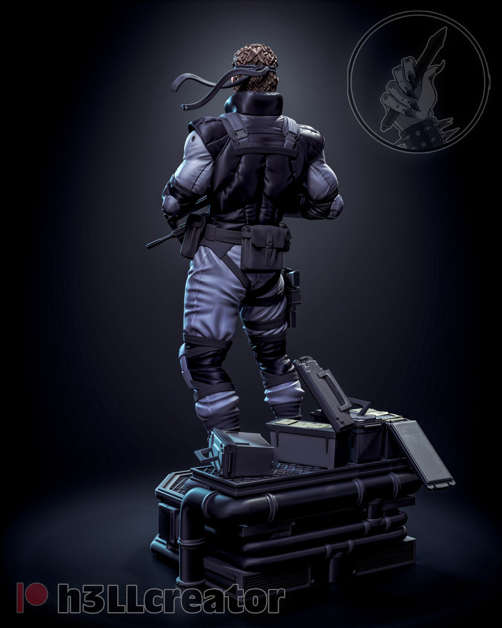 Solid Snake (Metal Gear Solid) resin figure by h3LLcreator — studio render 6