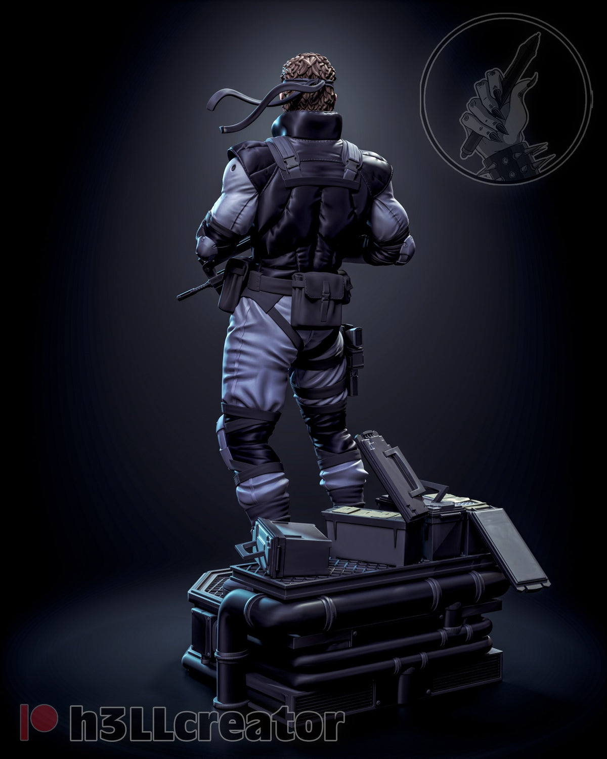 Solid Snake (Metal Gear Solid) resin figure by h3LLcreator — studio render 6