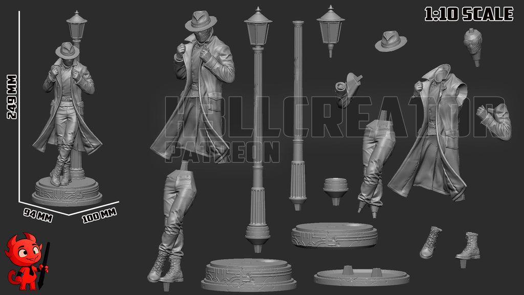 Spider-Man Noir (Marvel) resin figure by h3LLcreator — studio render 9