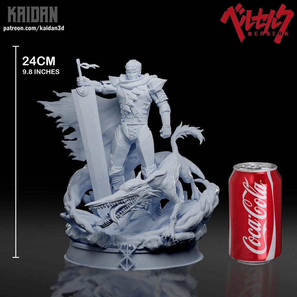Guts (Berserk) resin figure by Kaidan 3D — studio render 3