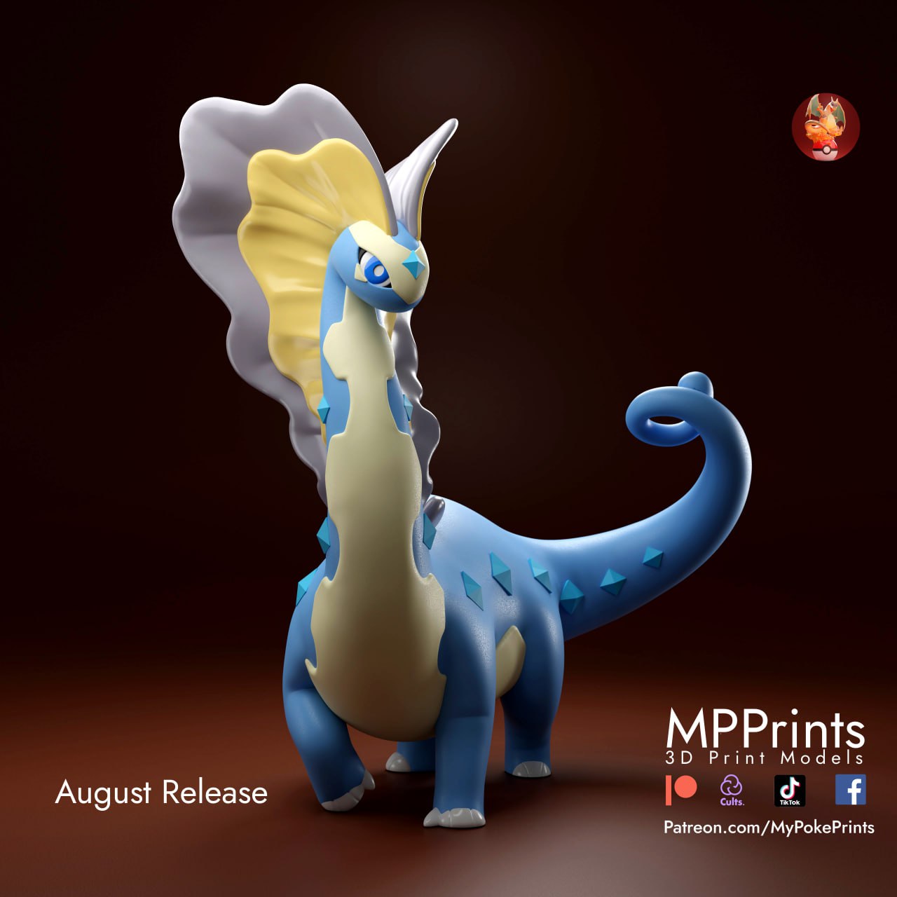 Aurorus (Pokemon) resin figure by MyPokePrints — studio render 1