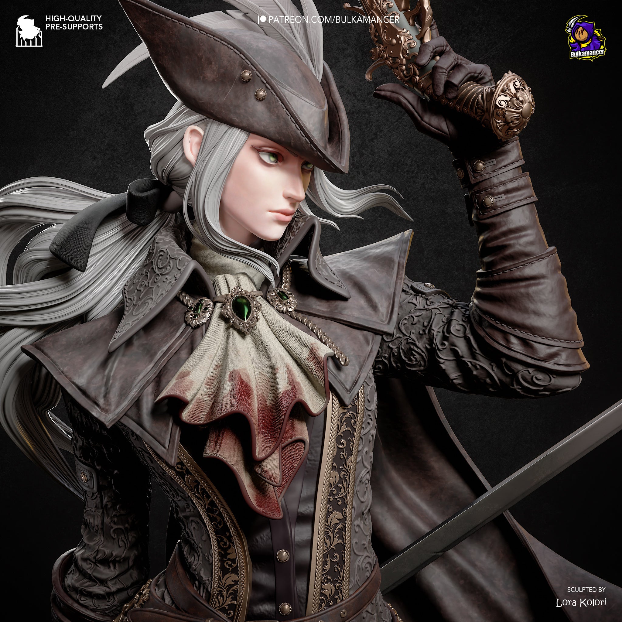 Lady Maria (Bloodborne) resin figure by Bulkamancer — studio render 9