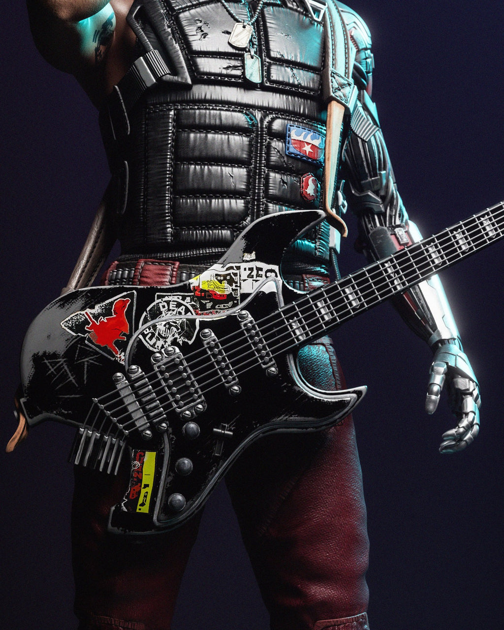 Johnny Silverhand Cyberpunk 2077 resin figure by CA 3D Studios — studio preview 2