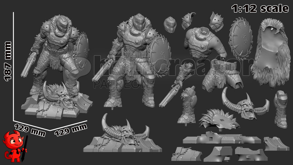 Doom Guy (Doom) resin figure by h3LLcreator — studio render 16