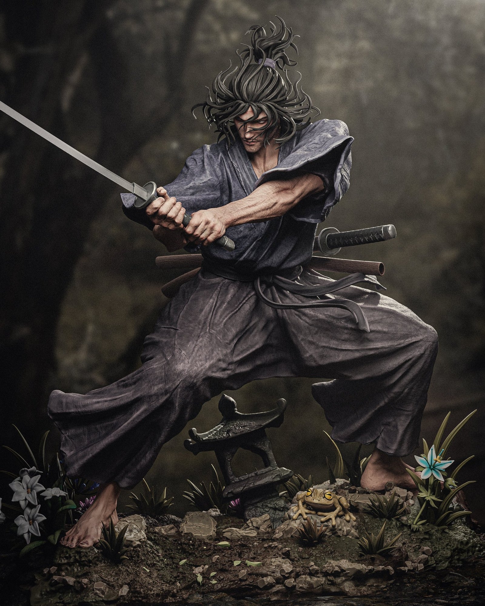 Miyamoto Musashi Vagabond resin figure by CA 3D Studios — studio preview 1