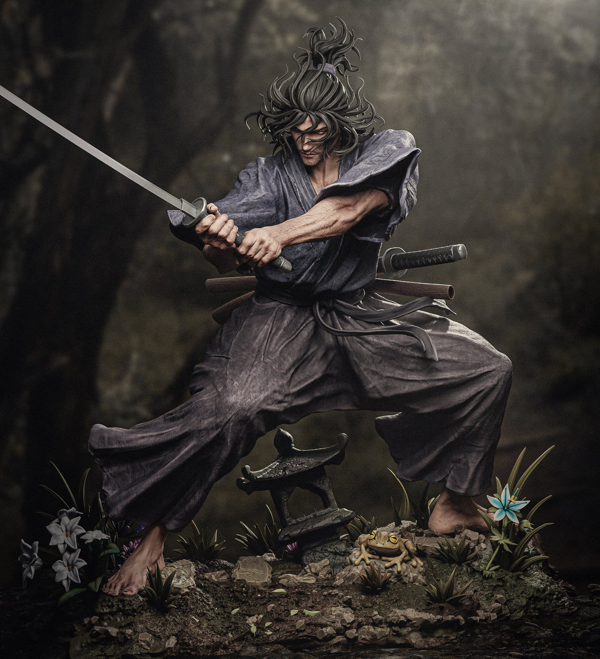 Miyamoto Musashi Vagabond resin figure by CA 3D Studios — studio preview 1