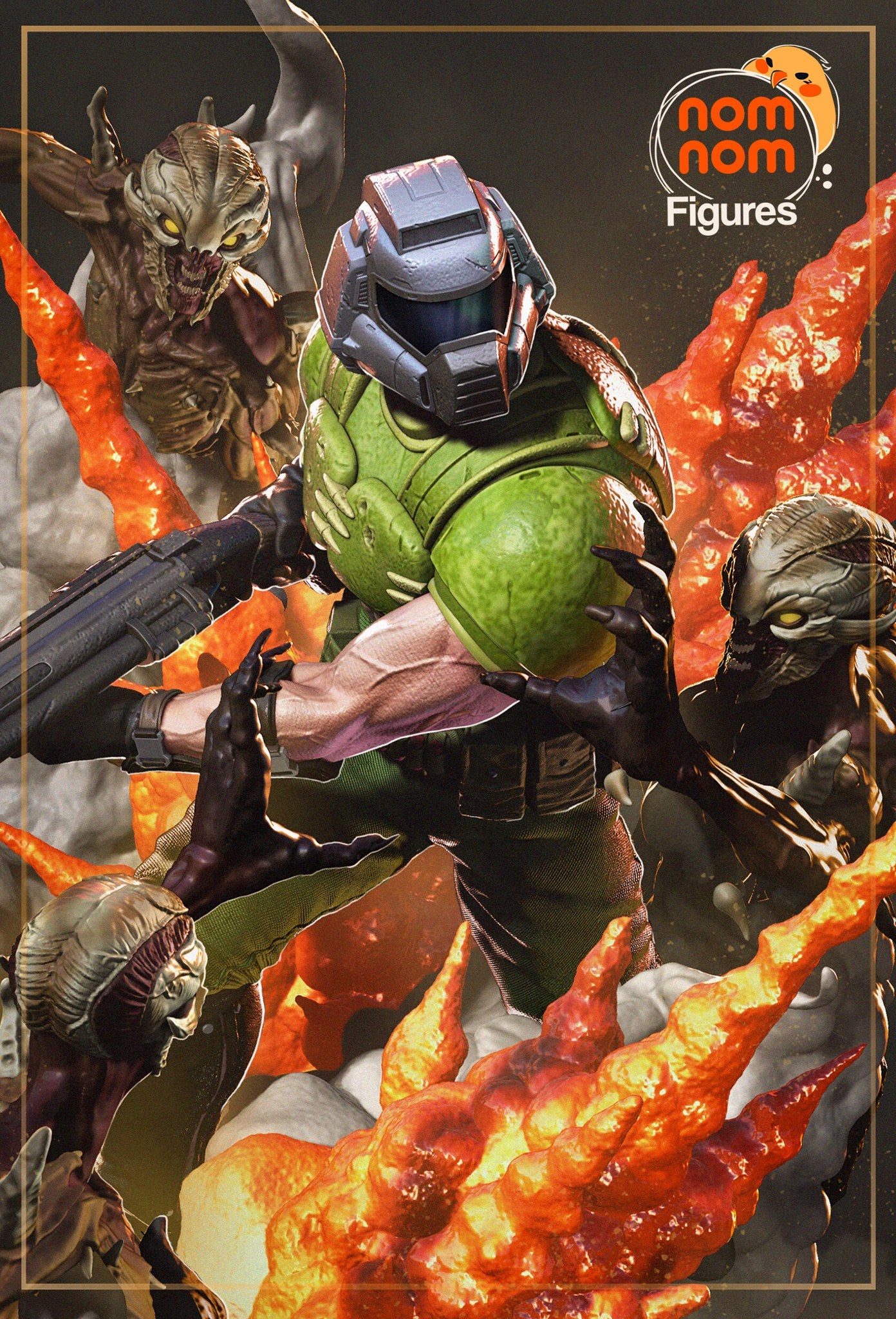Doom Guy resin figure by NomNom Figures — studio preview 1